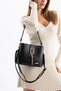VX-1438 Gold Detailed 3-Compartment Shoulder Bag and Crossbody Bag BLACK - 4