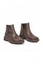 Coffee-Colored, Thick Rubber Sole, Studded Detail, Stylish Fleece-Lined Women's Zip-Up Boots 351107 - 4