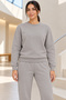 Women's 3-Ply Sweatsuit Set with Crew Neck and Fleece-Lined Insulation