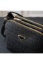 Women's Black Adjustable Crisscross Strap Crossbody Bag with Patterned 3-Compartment Design—Modern and Stylish - 2