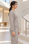 Women's 3-Ply Sweatsuit Set with Crew Neck and Fleece-Lined Insulation - 2