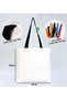 I Love Datça Black Gabardine Fabric Bag with Handles, 40x35 cm, Printed Shoulder Bag, Shopping Bag - 2