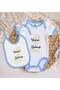BK Kids Yesun Oni Dad-Themed Blue Baby Bodysuit and Bib Gift Set-1, 3–6 Months - 2