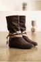 Women's Genuine Suede Band-Style Scarf-Detail Boots - 3