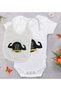 BK Kids "My Uncle Takes Care of Everything" Designer Baby Bodysuit, Onesie, and Bib Gift Set - Model 1 12-1
