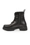 Black Leather Lace-Up Women's Boots with Zip, Fur-Lined Construction, and Thick Soles 552255 - 2