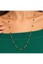18Kt Gold Long Necklace with Black Onyx Stones N1YK64_66cm - 2