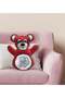 Red Teddy Bear Pillow with Cute Cat Design - 1 - 2