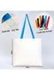 I Love Cunda Turquoise-Colored Handle Gabardine Fabric Bag 40x35cm, Printed Shoulder Bag, Shopping - 2