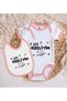 BK Kids "I'm from Rize—What Happened?" Designed Pink Baby Bodysuit, Bodysuit, and Bib Gift Set-1, 12–18 months - 2