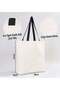 I Love Bozcaada Black Canvas Beach Bag with Handles, 48x40m, Printed Shoulder Bag, Shopping - 2