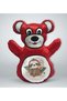 Red Teddy Bear Pillow with Lazy Animal Design - 1
