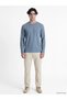 Lcwaikiki Classic Blue Crew Neck Long Sleeve Combed Cotton Men's T-Shirt - 2