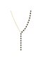 , Necklace, 33 Black Onyx Stones, Shiny Glossy Finish, Elegant Design, Length 42cm, Stylish and Timeless