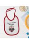 BK Kids "The New Owner Has Arrived" Designer Red Baby Bib-1