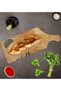 Modern Art-Inspired Rectangular Natural Wood Serving and Presentation Plate, Model 4