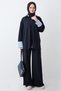 Striped Casual Navy Blue Suit - 3