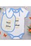 BK Kids Yesun Oni Dad-Themed Blue Baby Bodysuit and Bib Gift Set-1, 3–6 Months