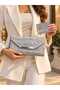 Women's Glittery Evening Bag and Card Holder Set (2-Piece) – Elegant Patterned Clutch Bag, Wedding and Engagement Party Bag - 3