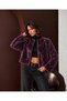 Soft Women's Short Cashmere Melton Coat with Pearl-Embellished Lining and Belt - 6