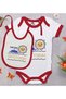 "I Love BK Kids Day" Red Baby Bodysuit and Bib Gift Set #1, Sizes 12–18 a