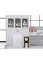BK Home Natural Solid Wood Toilet Paper Holder and Decorative 3-Piece Wooden Picture Frame Set with White Frames-4