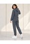 Women's Charcoal Grey 3-Thread Sweatsuit Set with Side Pockets, Super Soft, Fleece-Lined - 5
