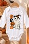 Baby Halloween-Themed Bodysuit, 100% Cotton, Pumpkin Print, Photo Shoot Costume Bodysuit - 2