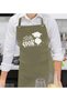 Professional Lets Cook Designed Khaki Green Kitchen Apron, Cook Apron, Chef Apron, Home Gift