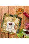 Square-Shaped Natural Wood Serving and Presentation Plate with Flower Design, Model 7 - 2