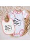 BK Kids "I'm Going to Be a Pilot" Design Pink Baby Bodysuit and Bib Gift Set-1, 9–12 Months - 2