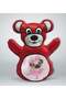 Red Teddy Bear Pillow with Cute Dog Design - 2