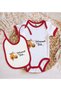 Bk Kids Red Baby Bodysuit and Bib Gift Set with Honey Design - 1, for Ages 9-12 Months. - 2