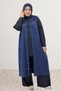 34001 Plus Size Snap-Fastened Hooded Jersey Vest - Navy Blue