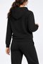 Women's Black 3-Ply Sweatsuit Set with Hood and Kangaroo Pockets, Super Soft with Fleece-Lined Insulation - 5