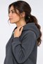 Women's Charcoal Grey 3-Thread Sweatsuit Set with Hood and Kangaroo Pocket, Super Soft with Fleece-Lined Insulation - 3