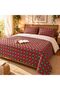 King Size Flat Bedsheet Set, 3 Pieces, 260 x 240 cm (Red.)