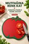 Shatterproof Cutting Board with Tomato Design, 30 x 30 cm, Plastic Vegetable and Fruit Chopping Board with Hanging Loop, Red
