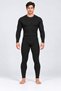 Men's Black Thermal Underwear Set: Long-Sleeve Top and Thermal Leggings Set