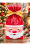 New Year's Santa Claus-Printed Gift and Candy Bags with Ribbons, Set of 8, 15x23 cm - 4