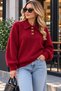 Women's plush soft bearded collar sweater - 2