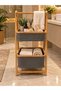 Multi-Tiered Wooden Organizer with Bamboo Baskets - 5