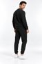 Men’s Black 3-Ply Sweatsuit Set with Crew Neck, Made of Super Soft Puff Fabric - 4