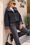 ROBIN Women's Hooded and Cuffed Oversized Melton Fleece Jacket - 3