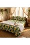 King Size Flat Bedsheet Set, 3 Pieces, 260 x 240 cm (Green & Yellow)