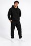 Men's Black 3-Ply Sweatsuit Set with Side Pockets, Made of Soft, Puffy Fabric