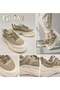 26Y538BJ Beige Men's Casual Leather Sneakers
