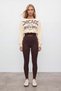 Women's coffee high-waisted shaping leggings alc-x16041 - 3