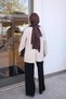 Beige Oversized Jacket with Snap-Fastened Pockets - 5