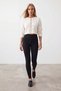 Women's black high-waisted shaping stretch leggings alc-x16041 - 4